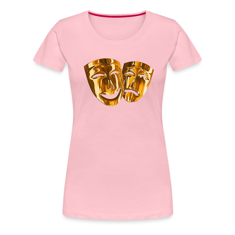 Damen Sommer Top 3D Maske T-Shirt Rundhals Streetwear lockeres Damentop - Hellrosa