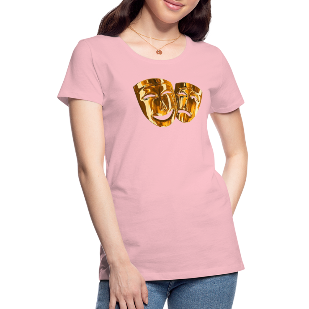 Damen Sommer Top 3D Maske T-Shirt Rundhals Streetwear lockeres Damentop - Hellrosa