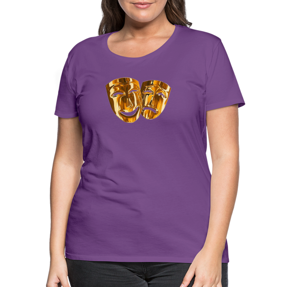 Damen Sommer Top 3D Maske T-Shirt Rundhals Streetwear lockeres Damentop - Lila