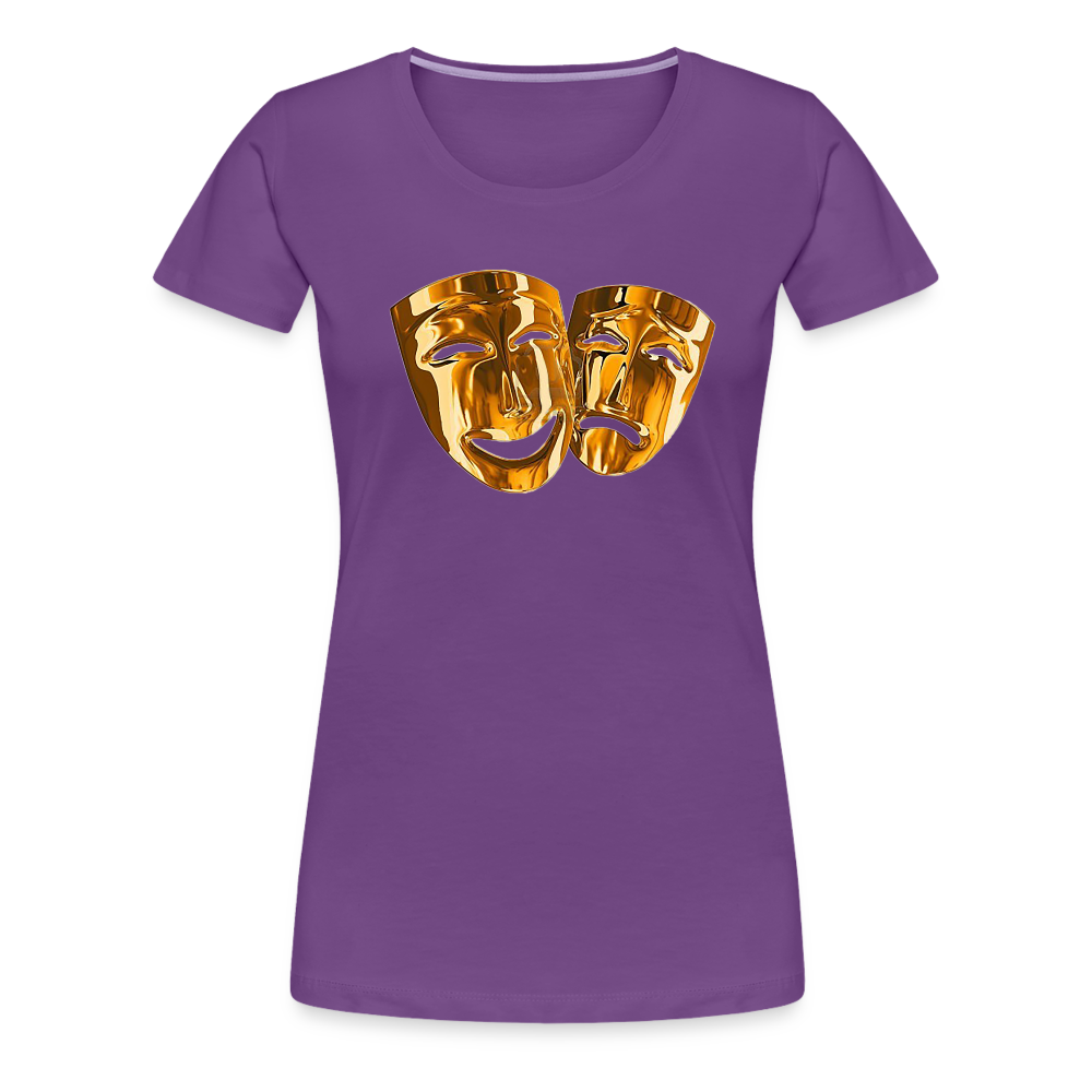 Damen Sommer Top 3D Maske T-Shirt Rundhals Streetwear lockeres Damentop - Lila