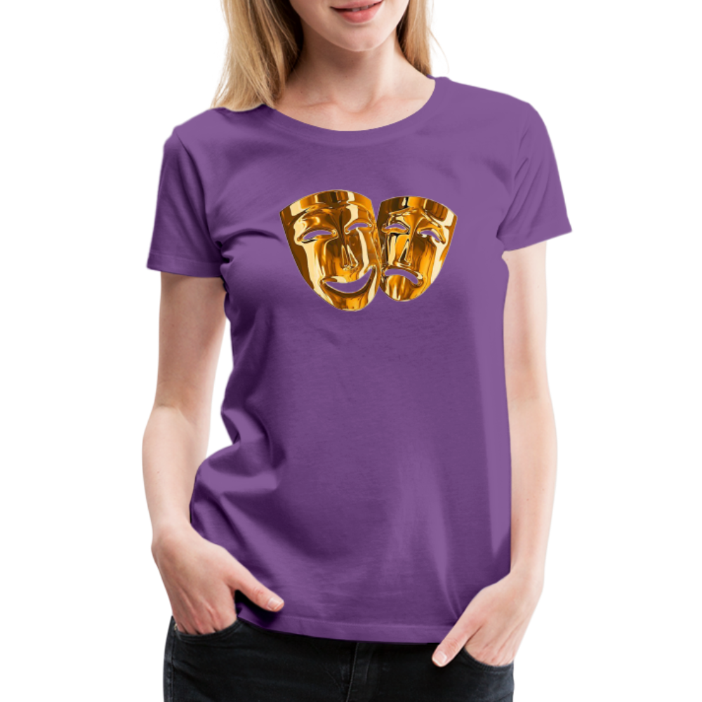 Damen Sommer Top 3D Maske T-Shirt Rundhals Streetwear lockeres Damentop - Lila