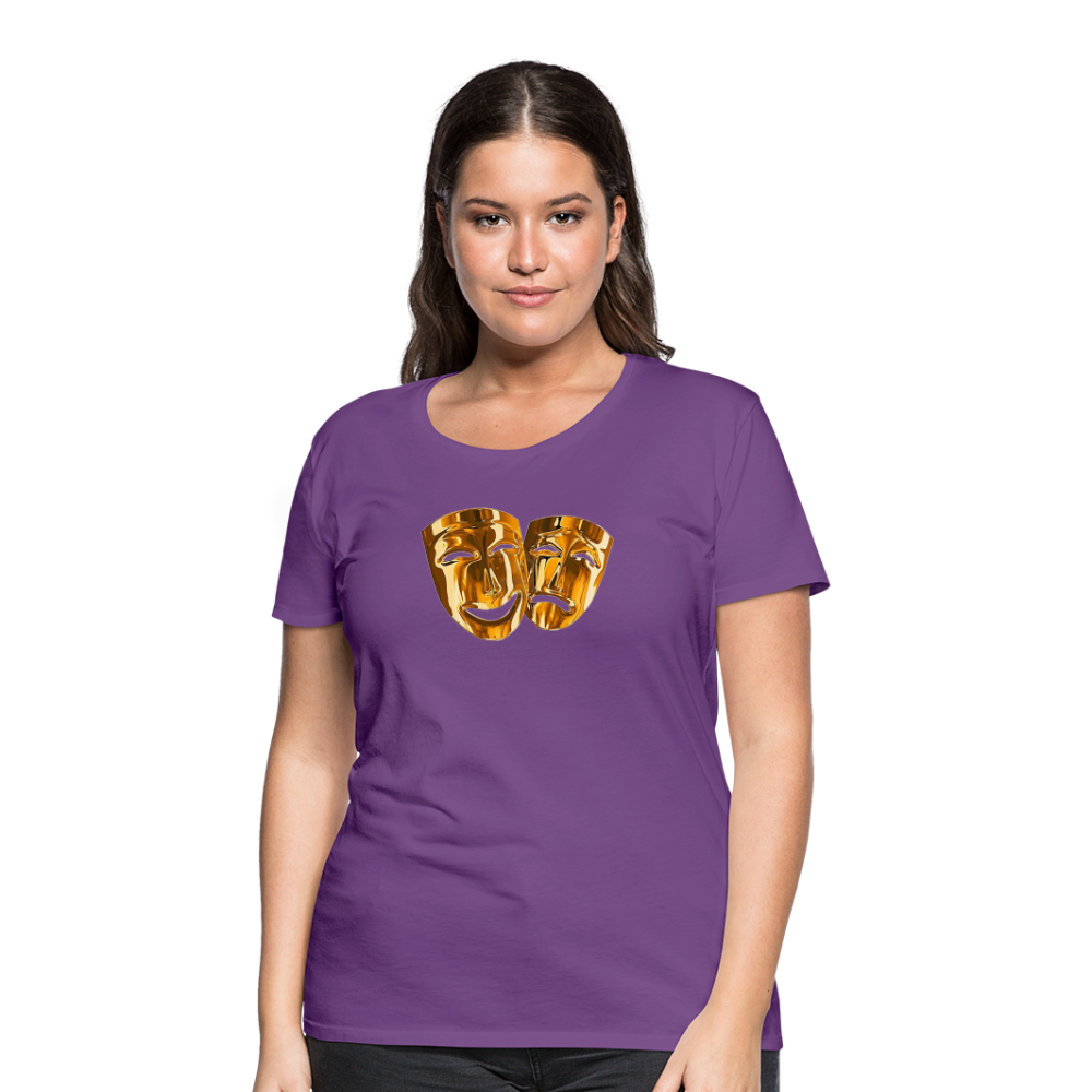 Damen Sommer Top 3D Maske T-Shirt Rundhals Streetwear lockeres Damentop - Lila