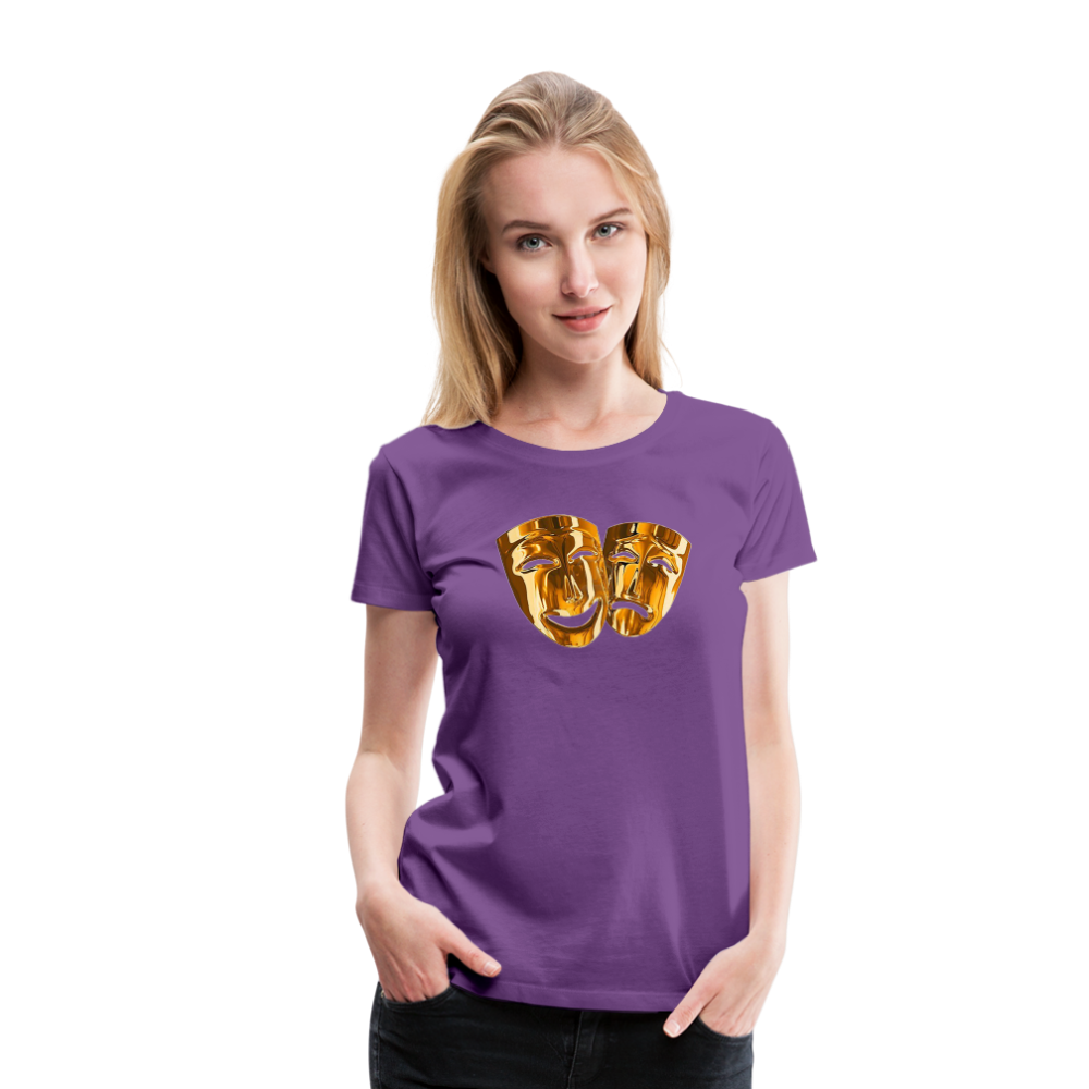 Damen Sommer Top 3D Maske T-Shirt Rundhals Streetwear lockeres Damentop - Lila