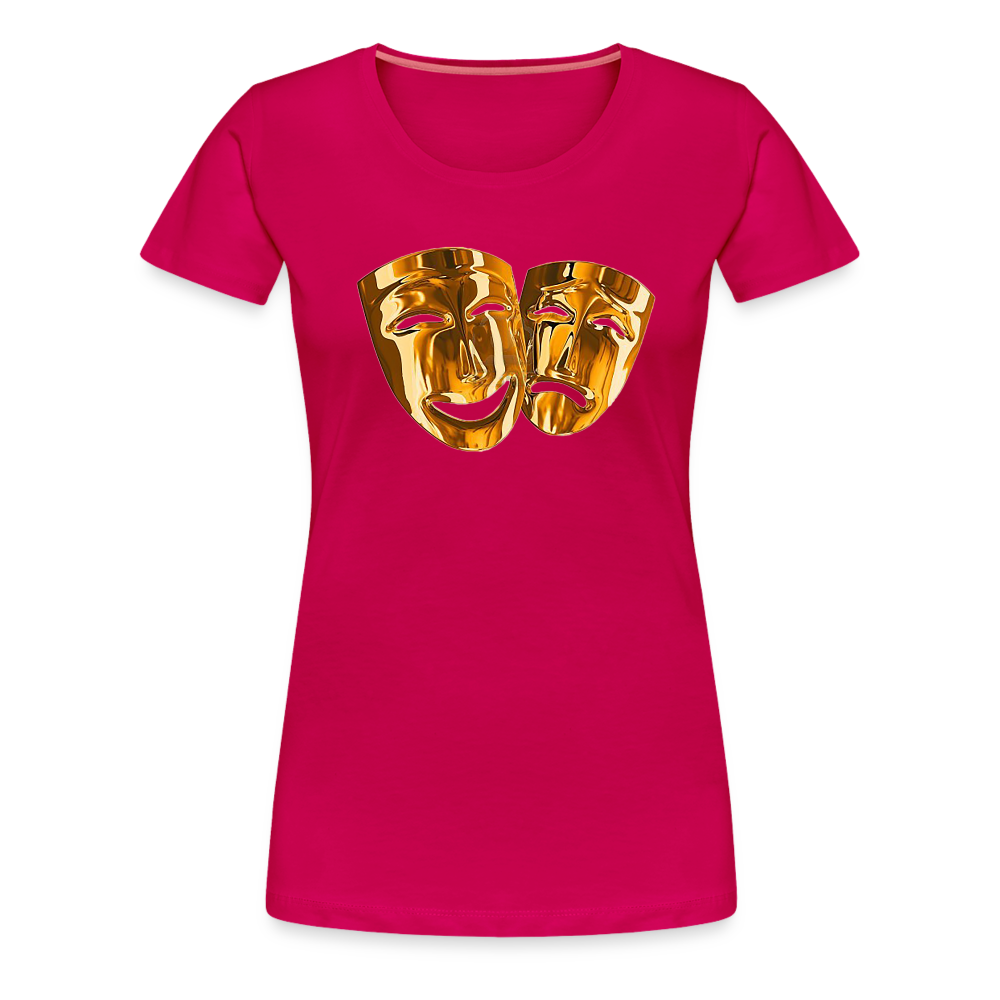 Damen Sommer Top 3D Maske T-Shirt Rundhals Streetwear lockeres Damentop - dunkles Pink