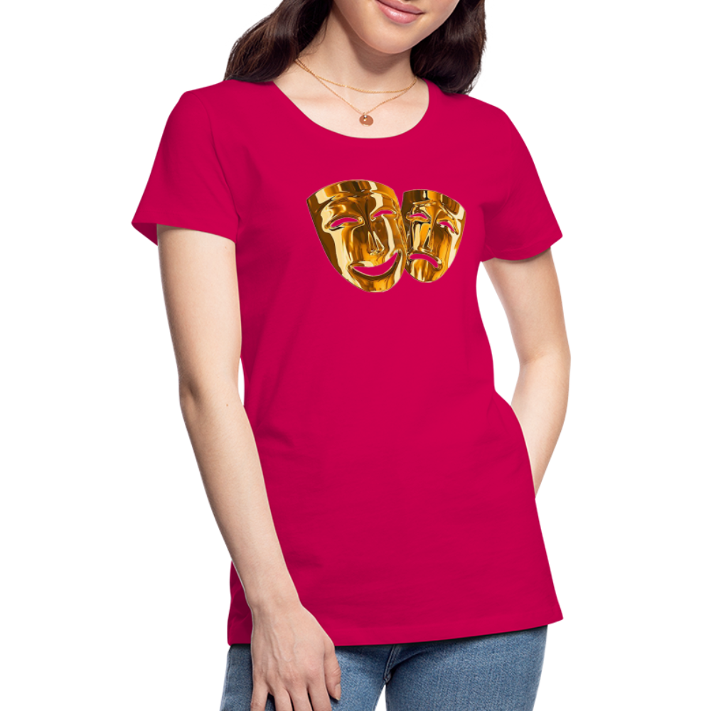 Damen Sommer Top 3D Maske T-Shirt Rundhals Streetwear lockeres Damentop - dunkles Pink