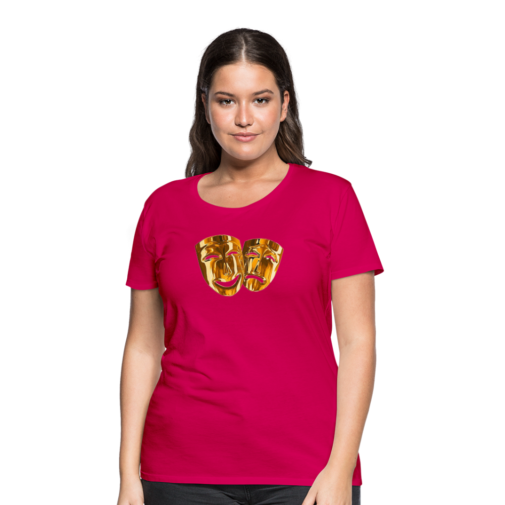 Damen Sommer Top 3D Maske T-Shirt Rundhals Streetwear lockeres Damentop - dunkles Pink