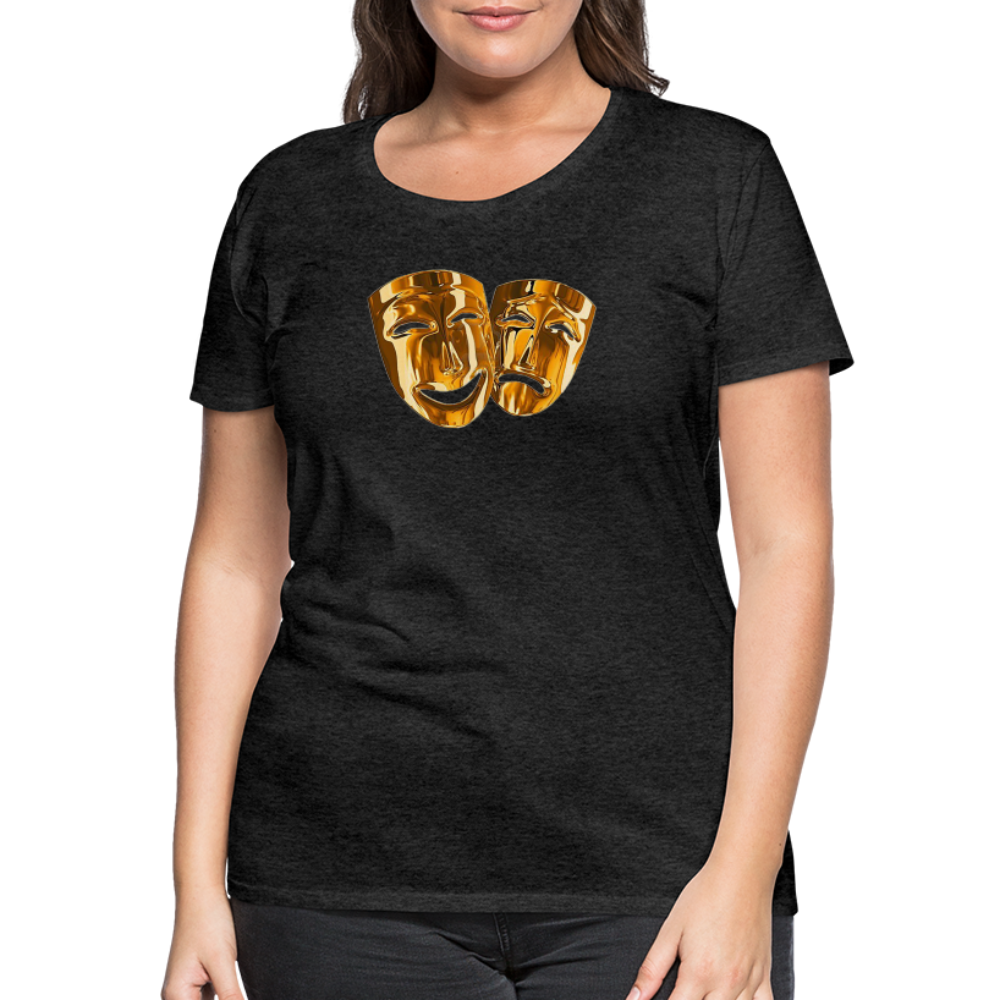 Damen Sommer Top 3D Maske T-Shirt Rundhals Streetwear lockeres Damentop - Anthrazit