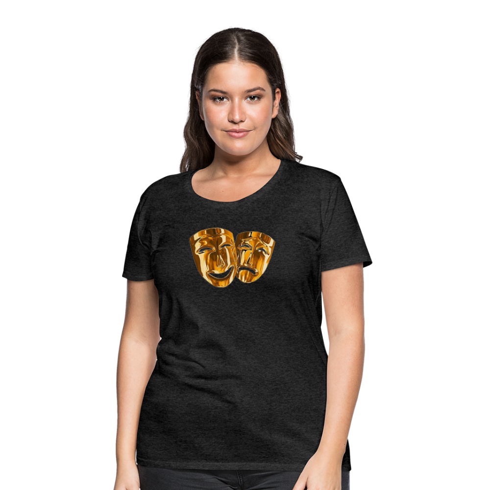 Damen Sommer Top 3D Maske T-Shirt Rundhals Streetwear lockeres Damentop - Anthrazit