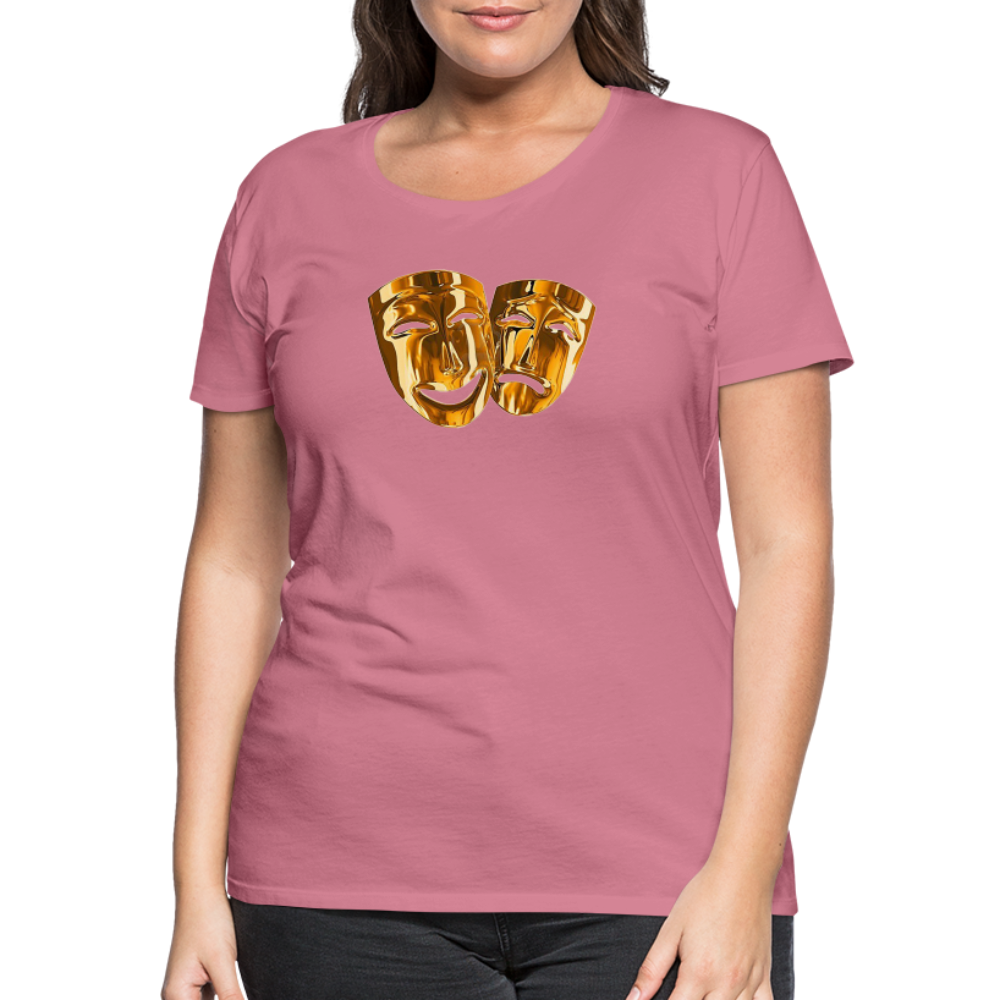 Damen Sommer Top 3D Maske T-Shirt Rundhals Streetwear lockeres Damentop - Malve