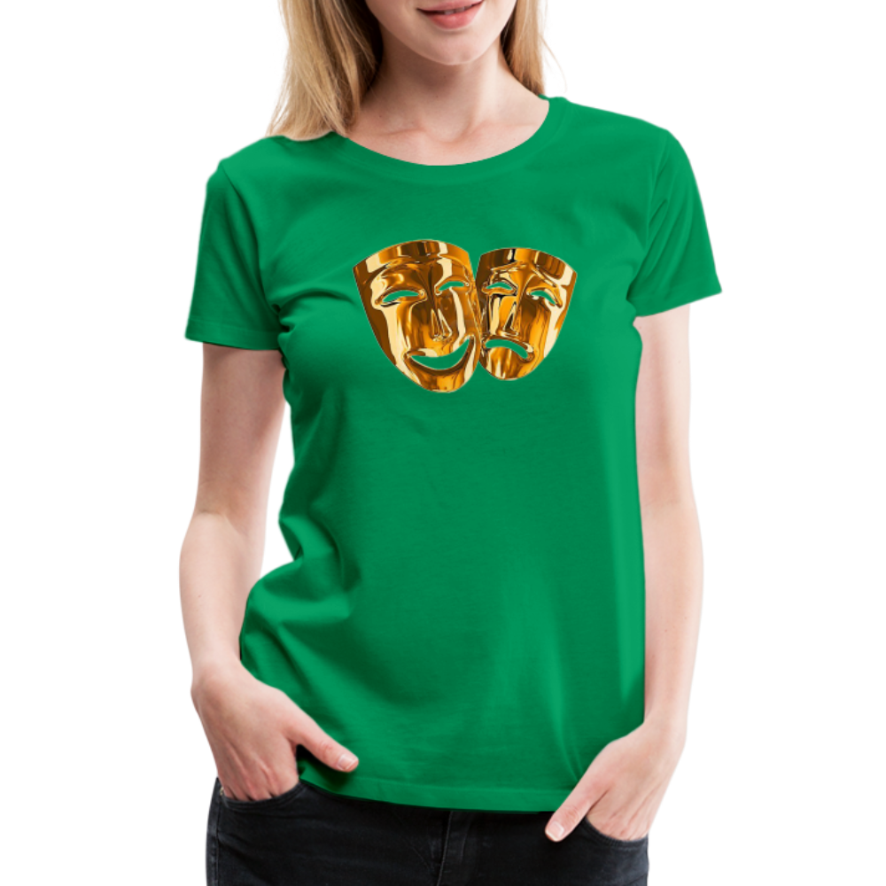 Damen Sommer Top 3D Maske T-Shirt Rundhals Streetwear lockeres Damentop - Kelly Green