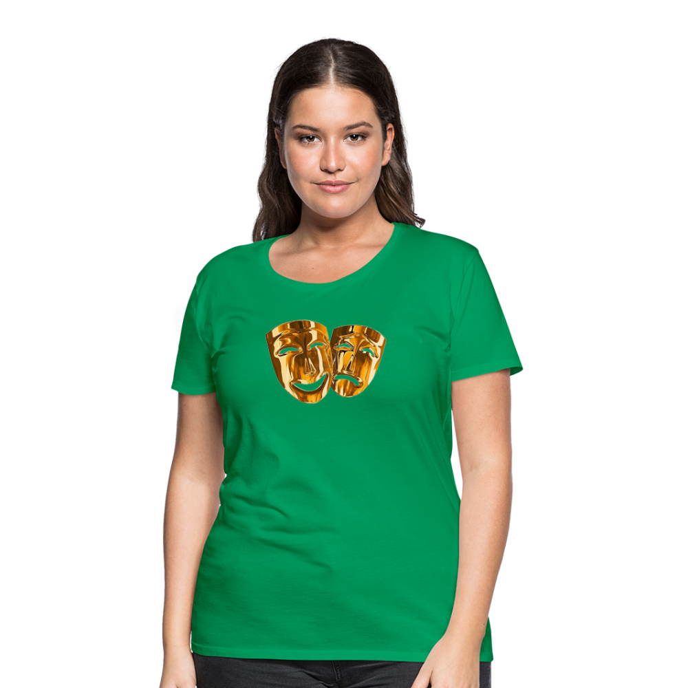 Damen Sommer Top 3D Maske T-Shirt Rundhals Streetwear lockeres Damentop - Kelly Green
