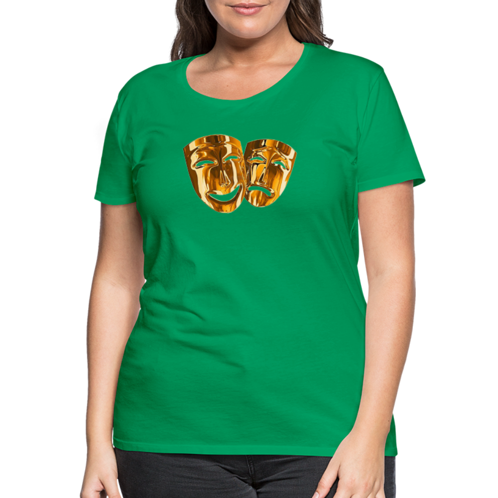 Damen Sommer Top 3D Maske T-Shirt Rundhals Streetwear lockeres Damentop - Kelly Green
