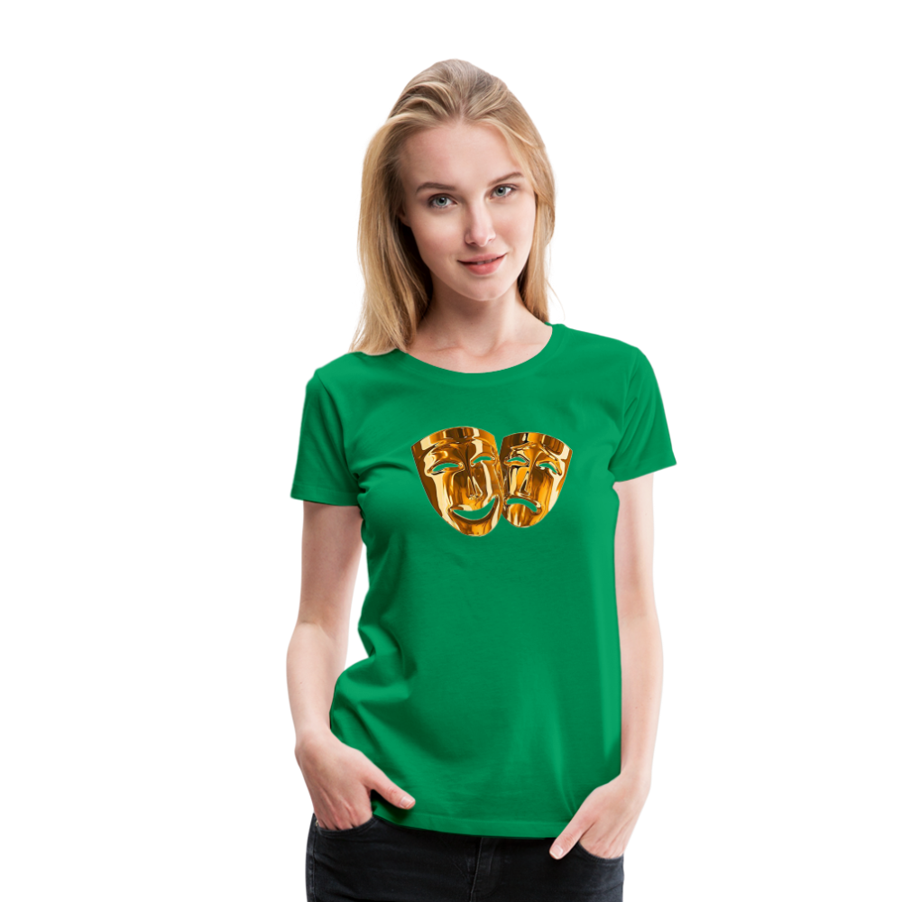 Damen Sommer Top 3D Maske T-Shirt Rundhals Streetwear lockeres Damentop - Kelly Green