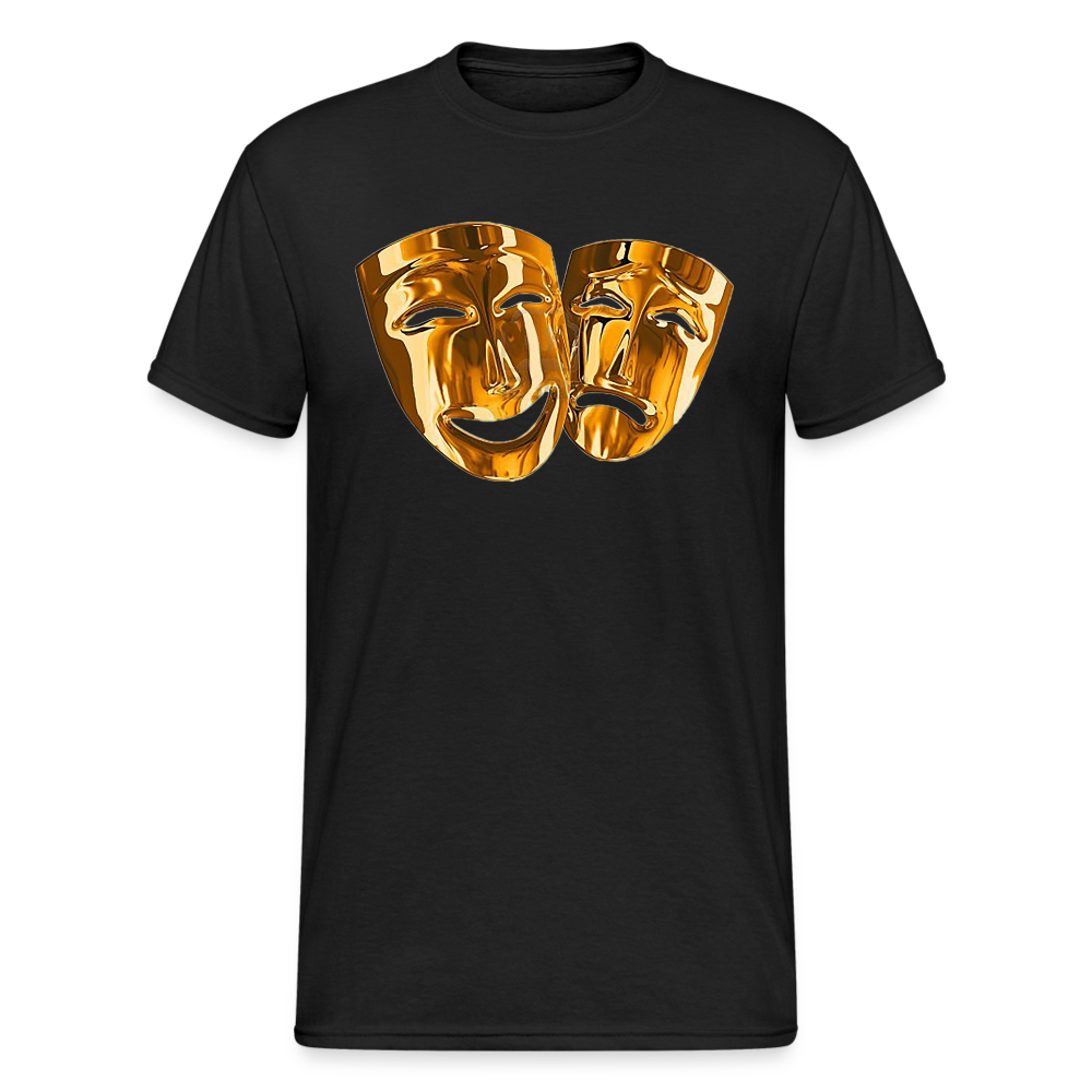 Fashion Herren Maske 3D T-Shirt Rundhals Unisex Men Männer Streetwear - Schwarz