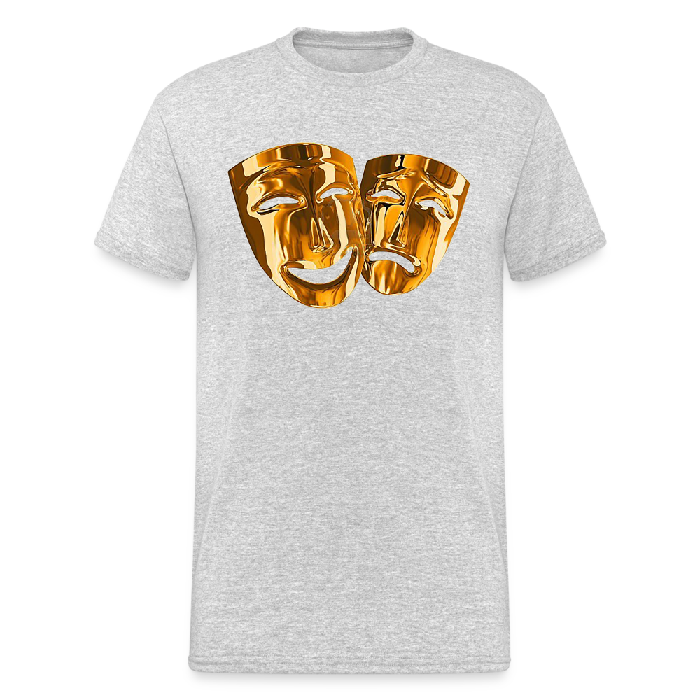 Fashion Herren Maske 3D T-Shirt Rundhals Unisex Men Männer Streetwear - Grau meliert