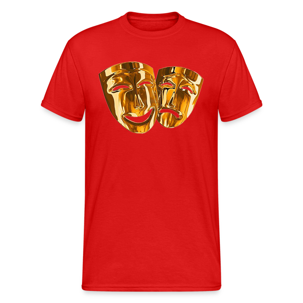 Fashion Herren Maske 3D T-Shirt Rundhals Unisex Men Männer Streetwear - Rot