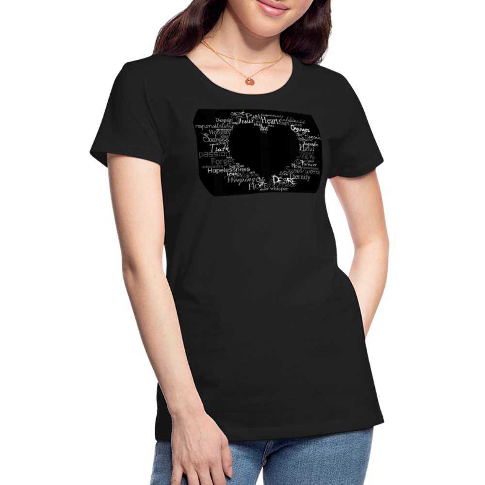 Damen Sommer Top 3D Herz T-Shirt Rundhals Streetwear lockeres Damentop - Schwarz
