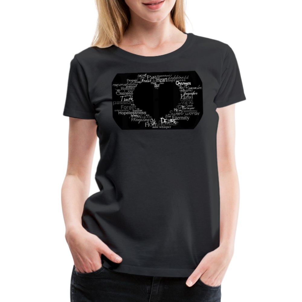 Damen Sommer Top 3D Herz T-Shirt Rundhals Streetwear lockeres Damentop - Schwarz