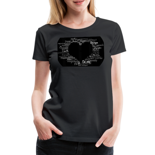 Damen Sommer Top 3D Herz T-Shirt Rundhals Streetwear lockeres Damentop - Schwarz