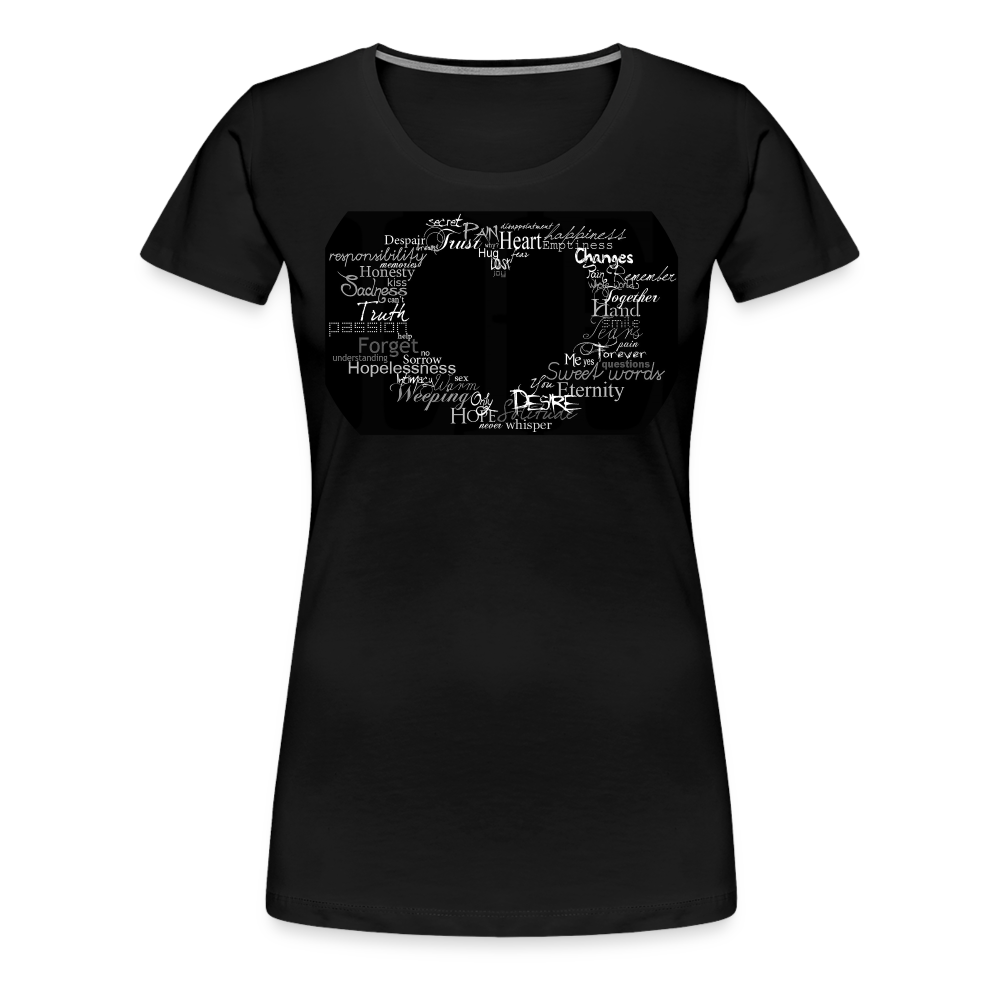 Damen Sommer Top 3D Herz T-Shirt Rundhals Streetwear lockeres Damentop - Schwarz