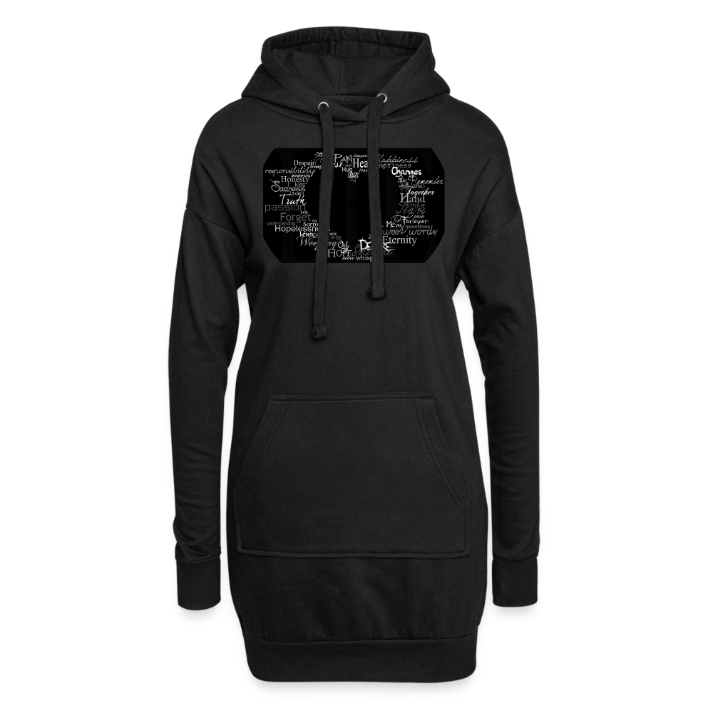 Kapuzenpullover Sweatshirt Pulloverkleid Hoodie Pulli Tunika Damen Sportkleid - Schwarz