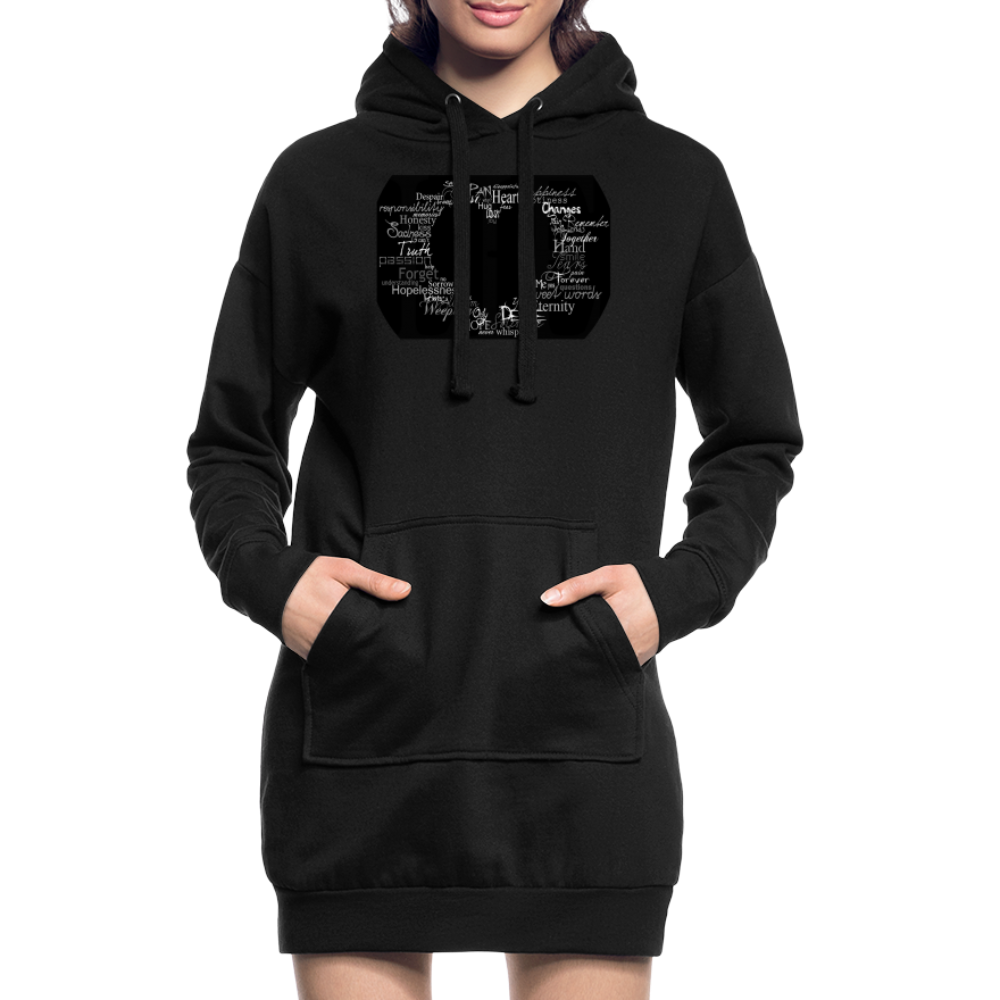 Kapuzenpullover Sweatshirt Pulloverkleid Hoodie Pulli Tunika Damen Sportkleid - Schwarz