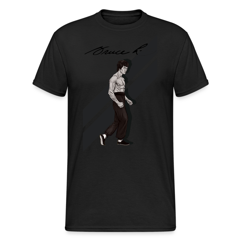 3D-T-Shirt Unisex Streetwear Fashion Kung Fu Super Star Bruce Lee - Schwarz