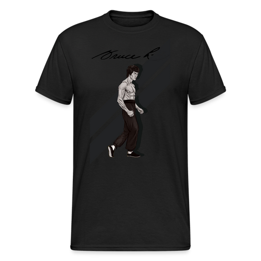 3D-T-Shirt Unisex Streetwear Fashion Kung Fu Super Star Bruce Lee - Schwarz