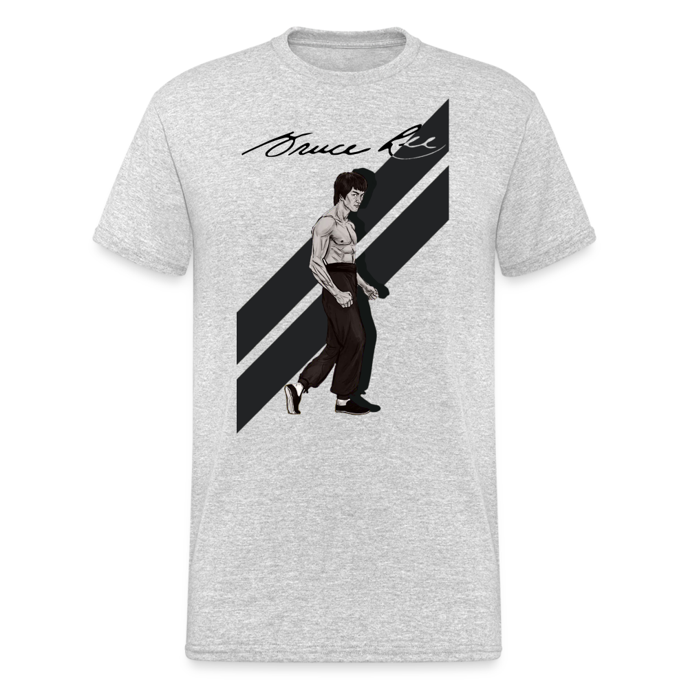 3D-T-Shirt Unisex Streetwear Fashion Kung Fu Super Star Bruce Lee - Grau meliert