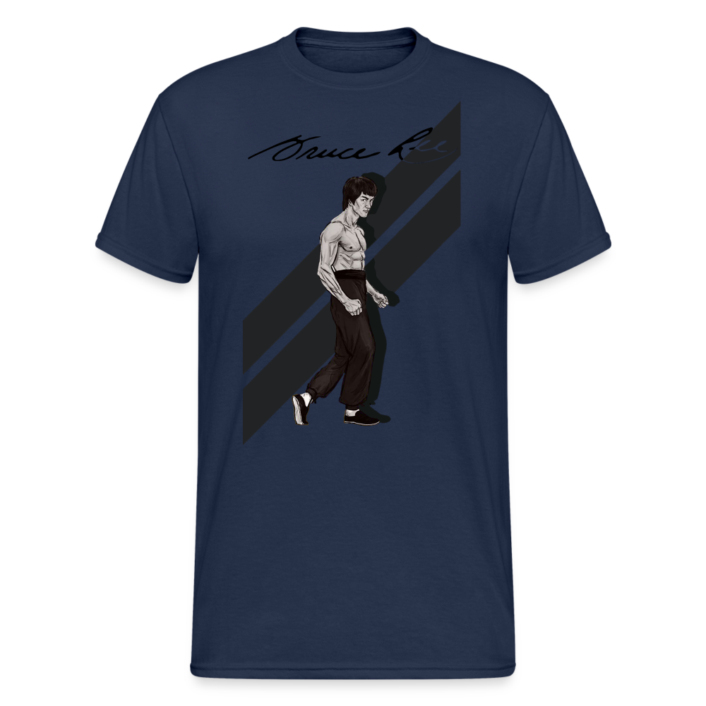 3D-T-Shirt Unisex Streetwear Fashion Kung Fu Super Star Bruce Lee - Navy