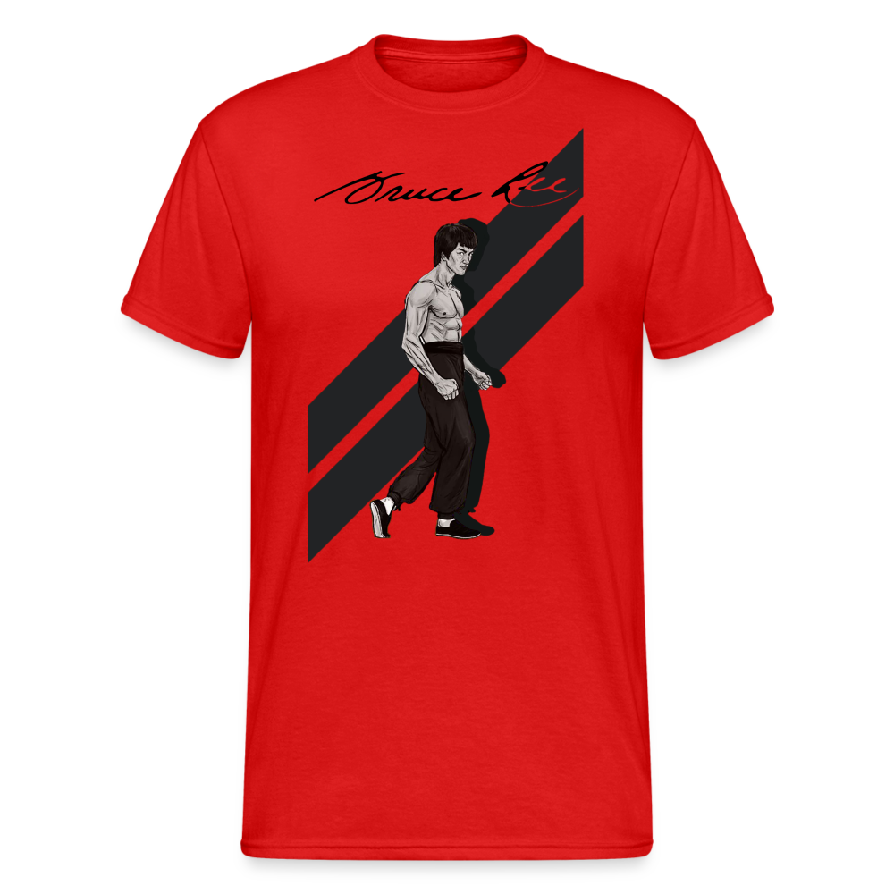 3D-T-Shirt Unisex Streetwear Fashion Kung Fu Super Star Bruce Lee - Rot