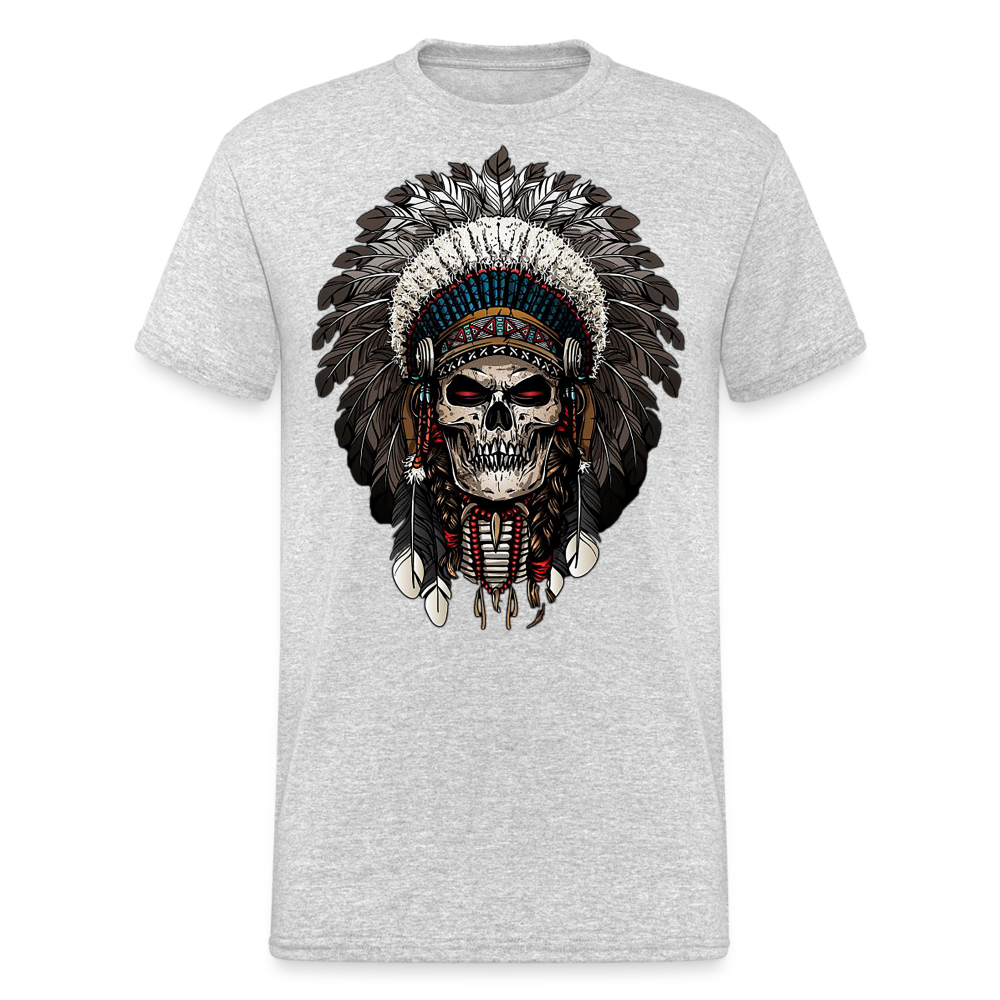 Fashion Herren Horror Skull 3D T-Shirt Rundhals Unisex Sommer Streetwear - Grau meliert