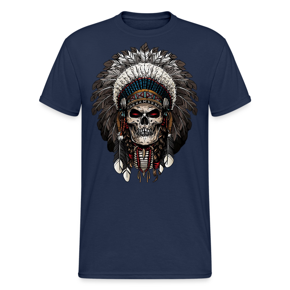 Fashion Herren Horror Skull 3D T-Shirt Rundhals Unisex Sommer Streetwear - Navy