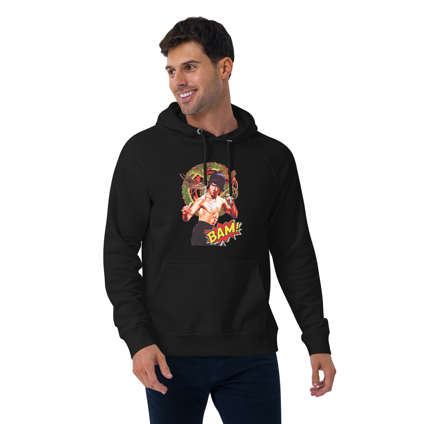 Unisex Bio-Raglan-Hoodie Bruce Lee