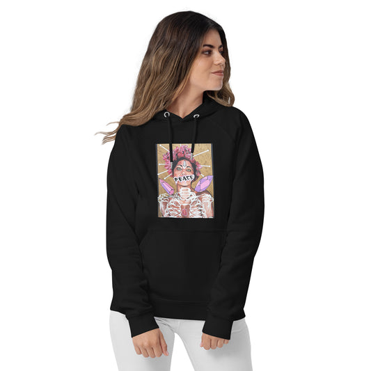 Unisex Bio-Raglan-Hoodie Peace