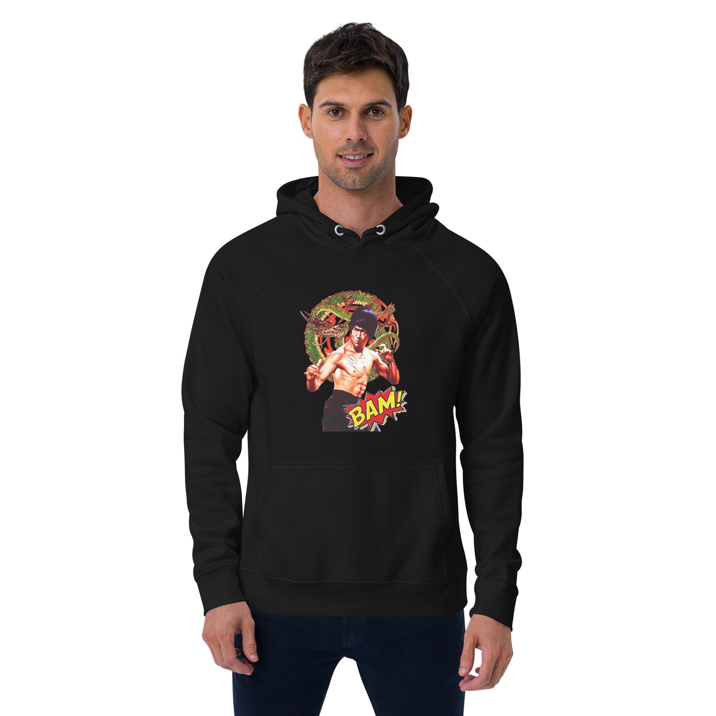 Unisex Bio-Raglan-Hoodie Bruce Lee