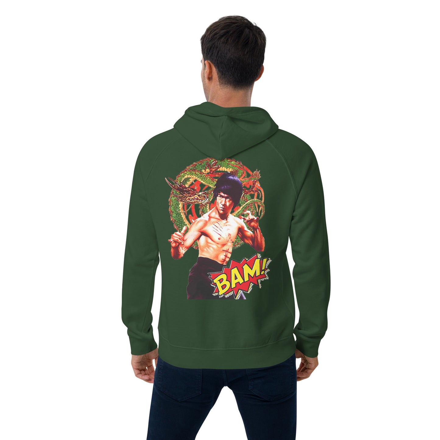 Unisex Bio-Raglan-Hoodie Bruce Lee