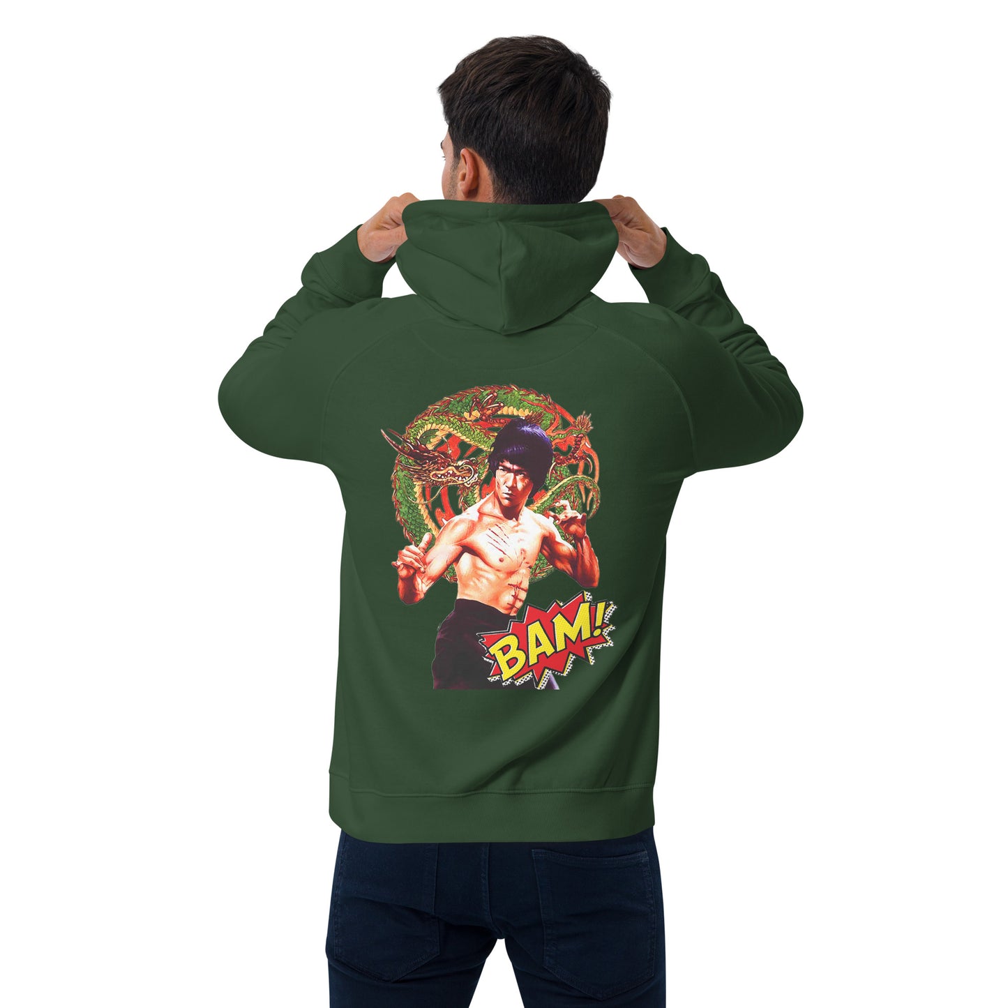 Unisex Bio-Raglan-Hoodie Bruce Lee