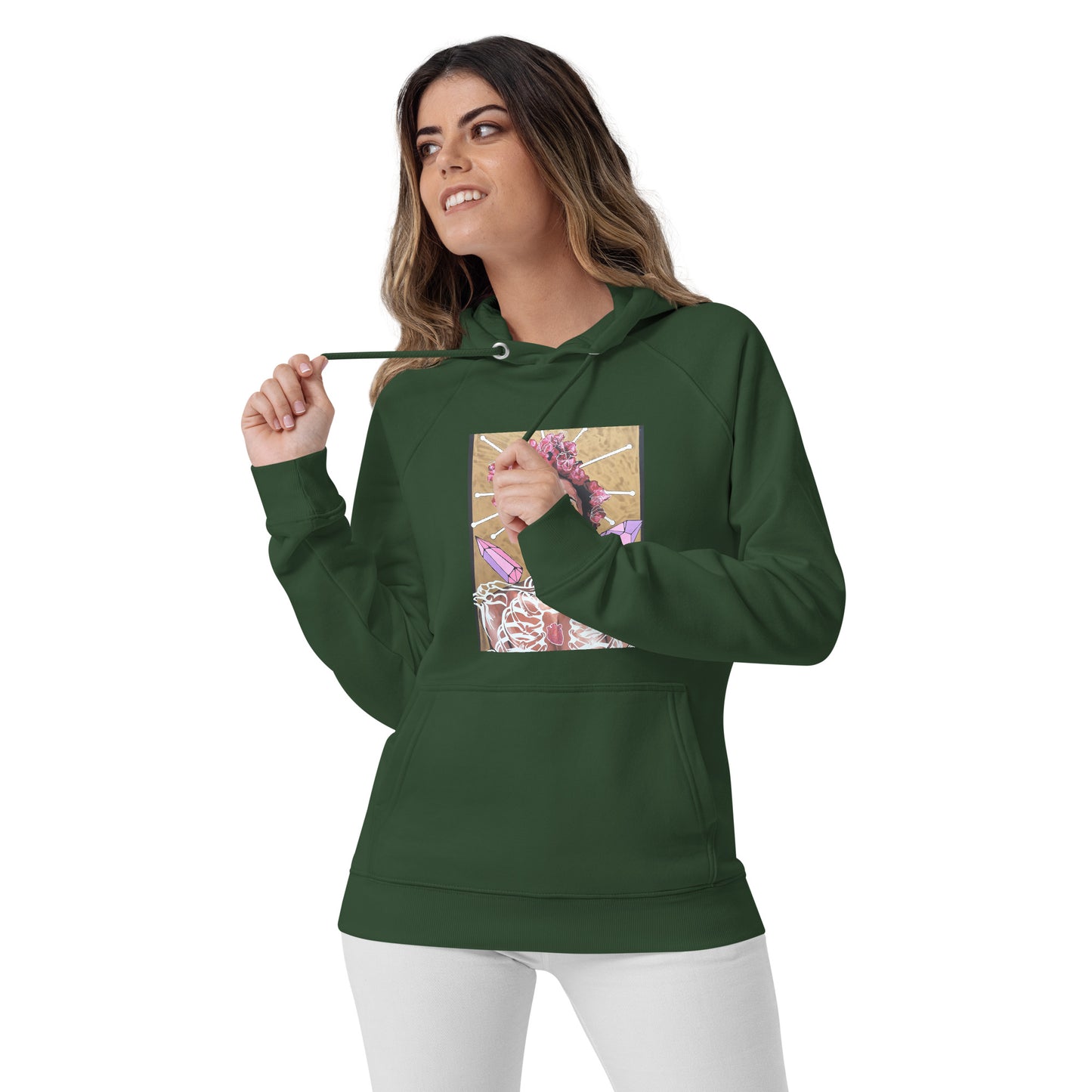 Unisex Bio-Raglan-Hoodie Peace