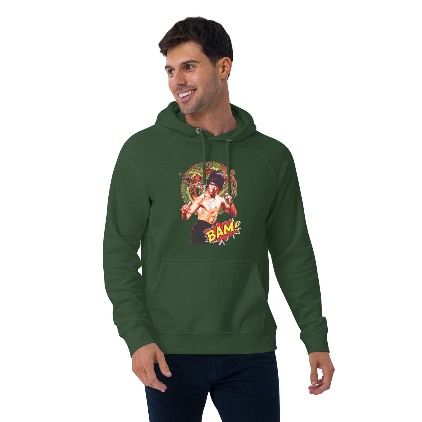 Unisex Bio-Raglan-Hoodie Bruce Lee