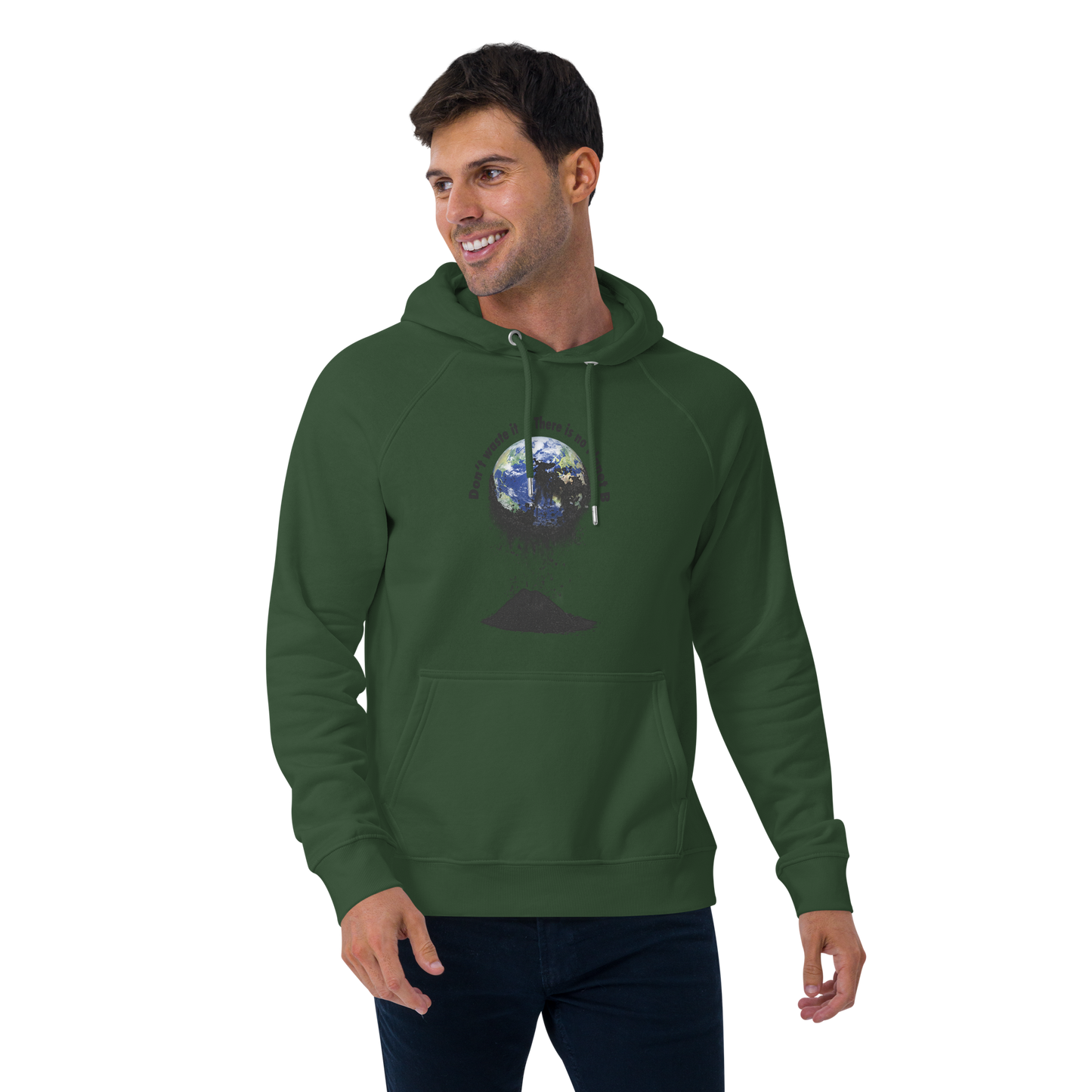 Unisex Bio-Raglan-Hoodie Don't waste it. There is no Planet B.