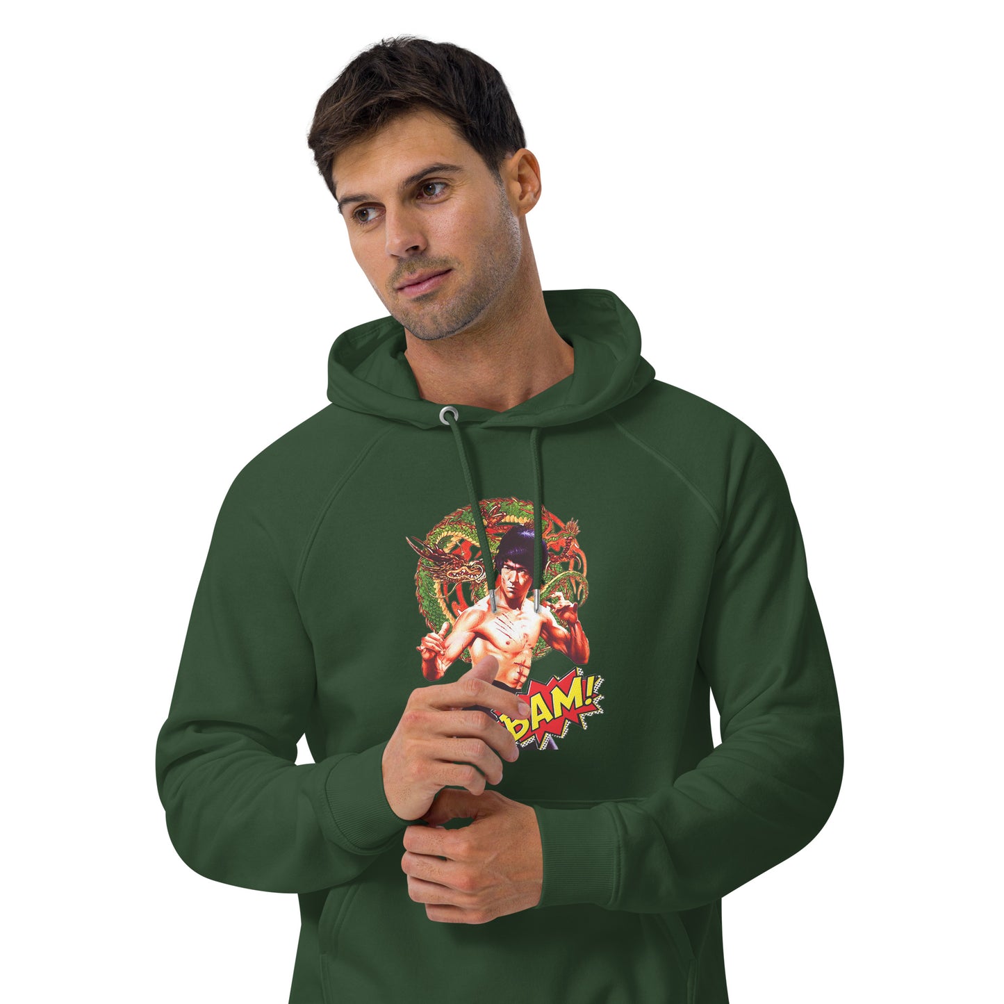 Unisex Bio-Raglan-Hoodie Bruce Lee