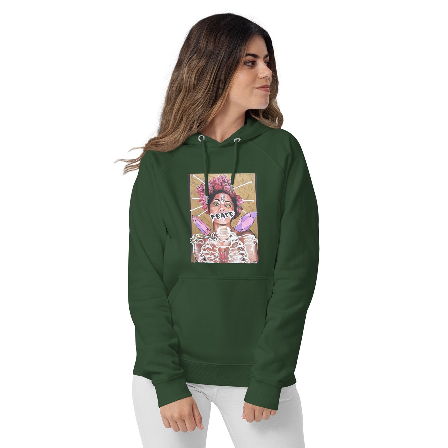 Unisex Bio-Raglan-Hoodie Peace