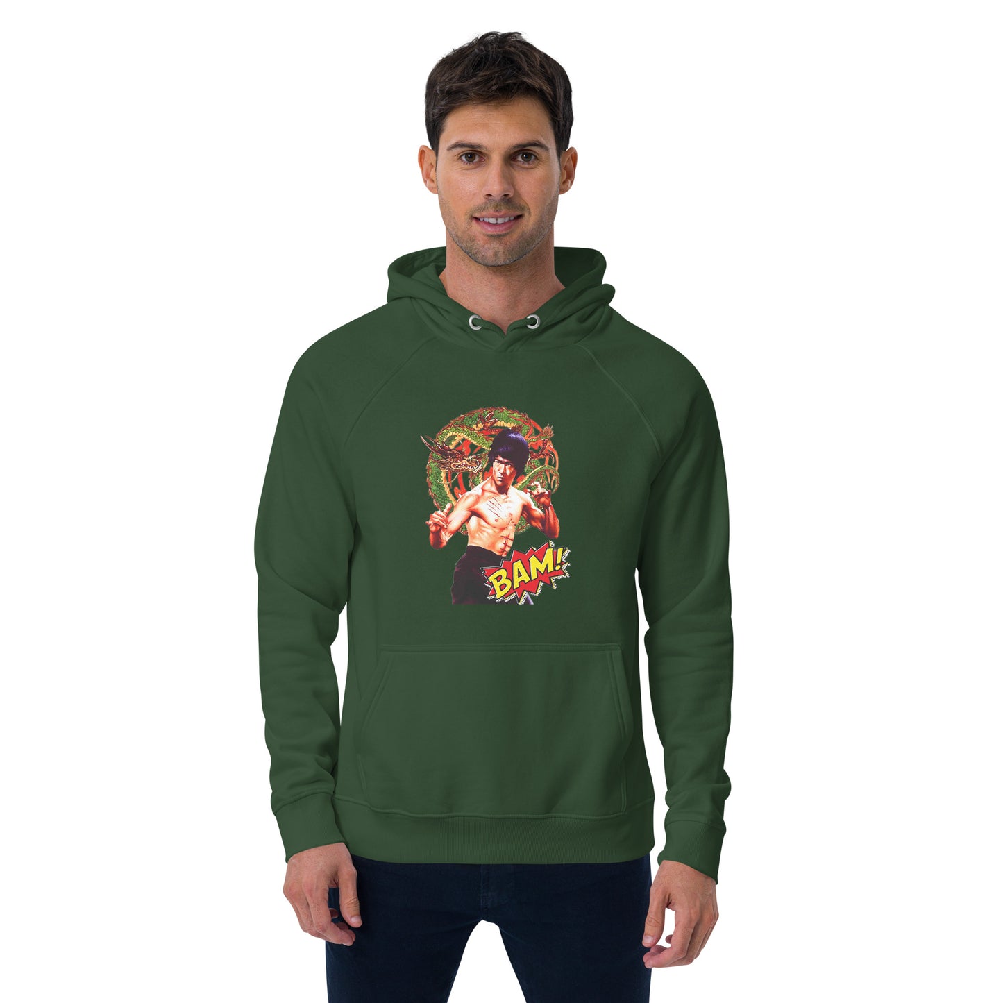 Unisex Bio-Raglan-Hoodie Bruce Lee