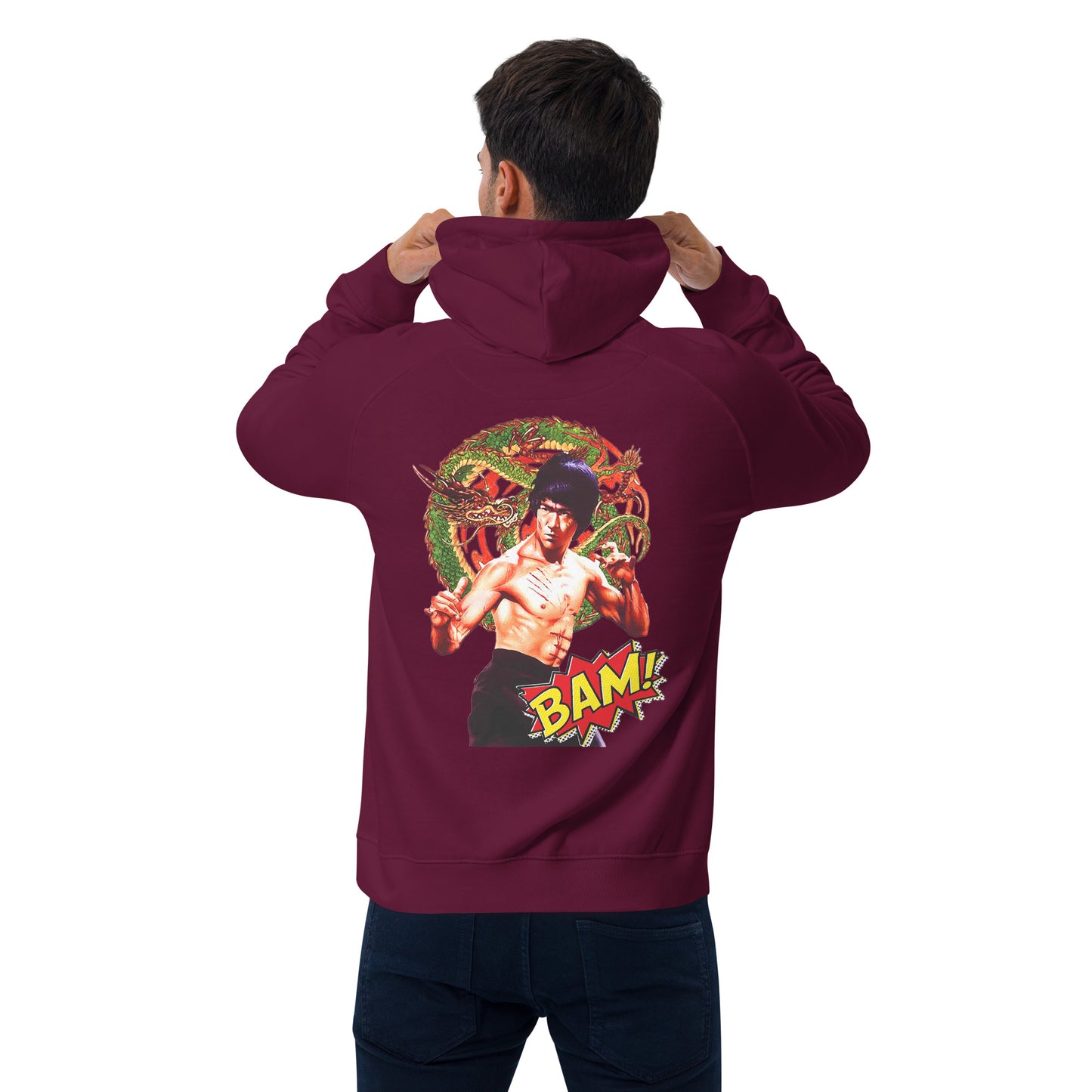Unisex Bio-Raglan-Hoodie Bruce Lee