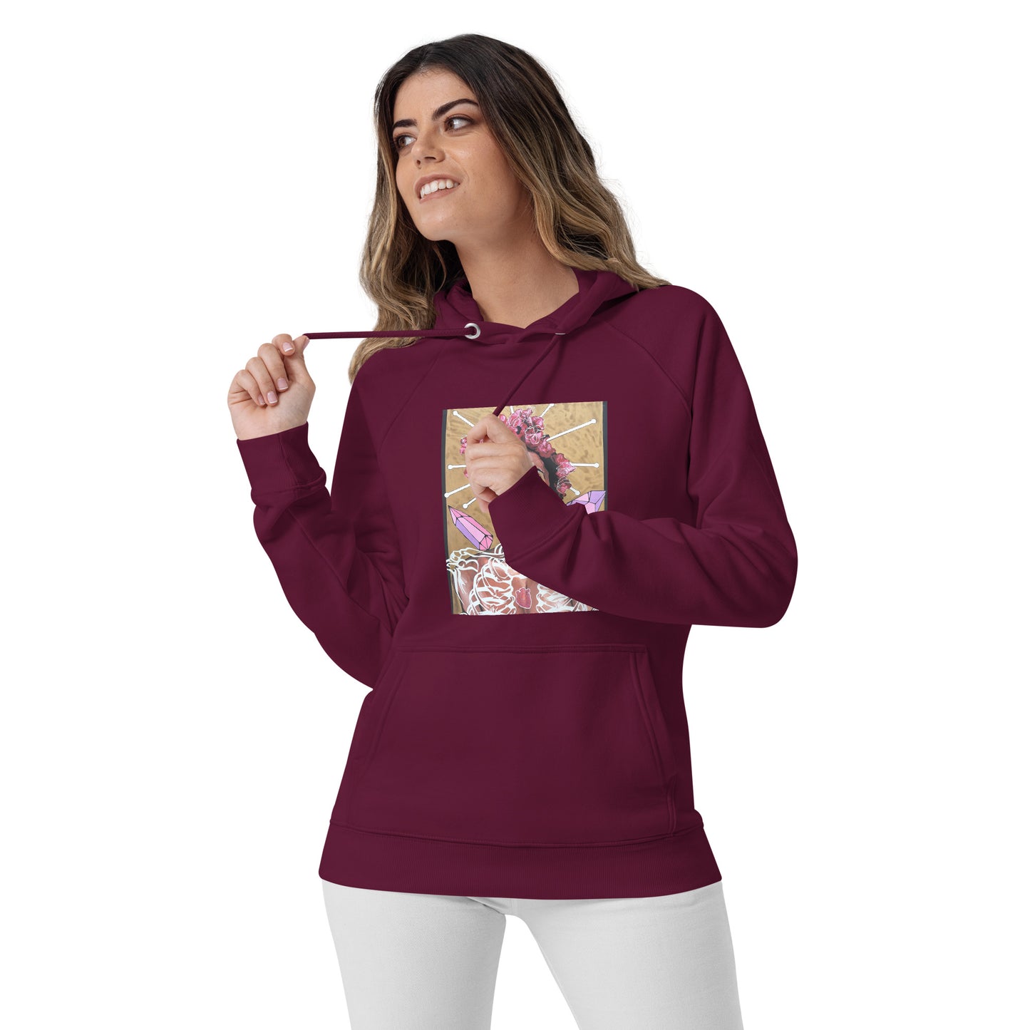 Unisex Bio-Raglan-Hoodie Peace