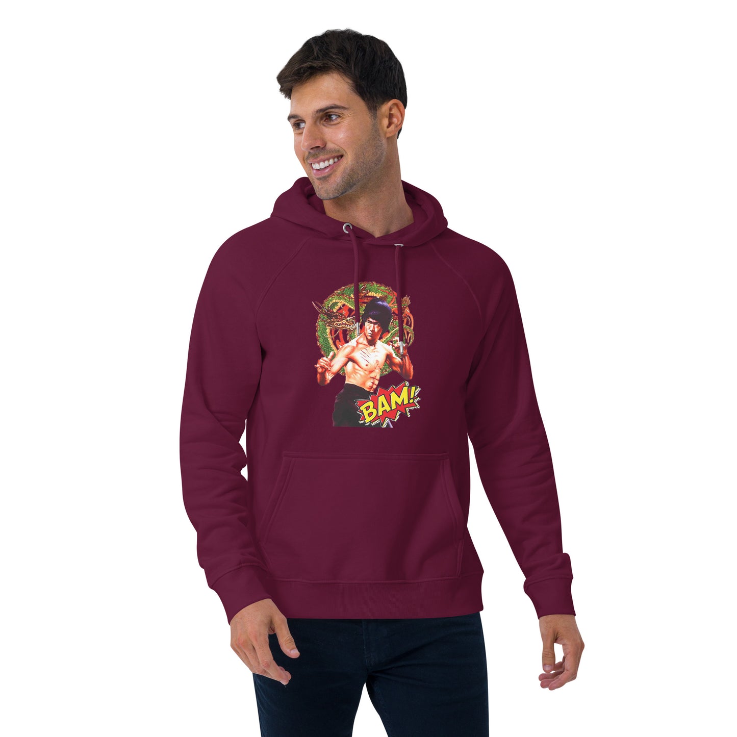 Unisex Bio-Raglan-Hoodie Bruce Lee