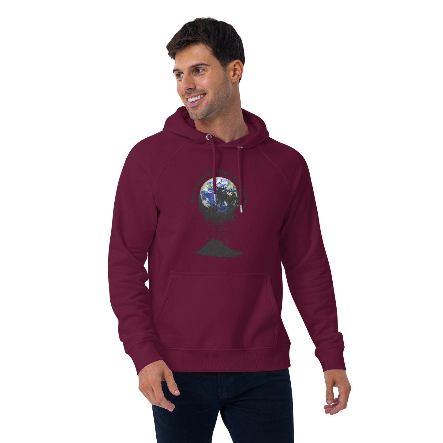 Unisex Bio-Raglan-Hoodie Don't waste it. There is no Planet B.
