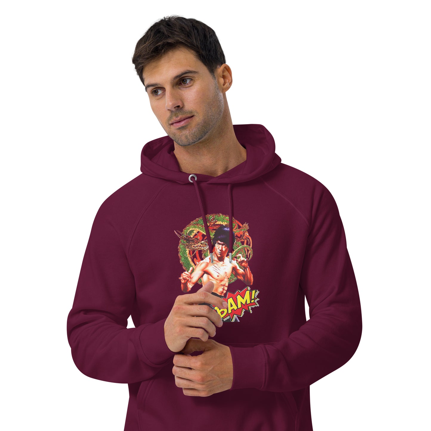 Unisex Bio-Raglan-Hoodie Bruce Lee