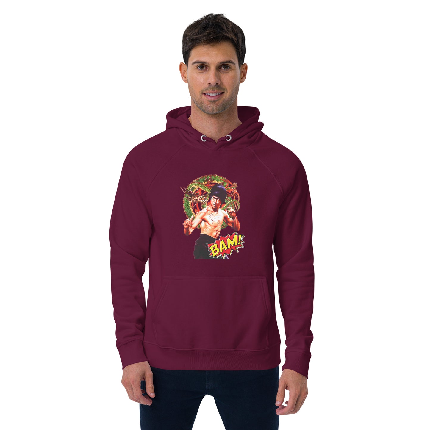 Unisex Bio-Raglan-Hoodie Bruce Lee